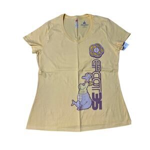 Disney Parks EPCOT 35 Anniversary Figment Yellow V-Neck T-Shirt - M